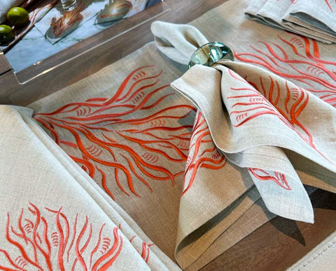 Dinner Napkin | Branches in Coral | One