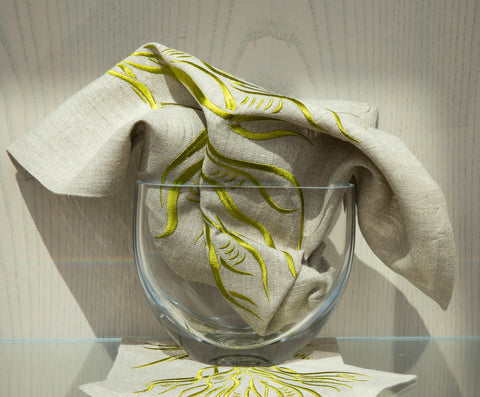 Serviette | Branches in Golden Lime | One