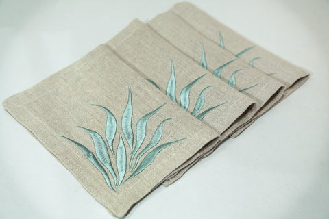 Euro Napkins | Agave in Sea Glass | Set of Four