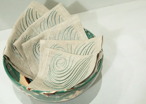 Euro Napkins | Ripple in Sea Glass | Set of Four