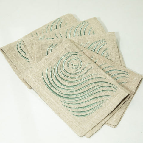 Euro Napkins | Ripple in Sea Glass | Set of Four