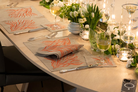 Dinner Napkin | Branches in Coral | One