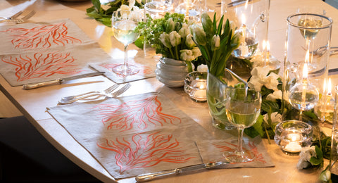 Placemat | Branches in Coral | One