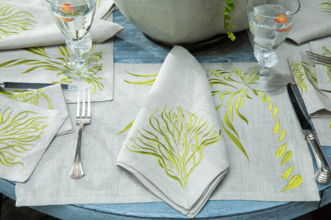 Dinner Napkin | Branches in Golden Lime | One