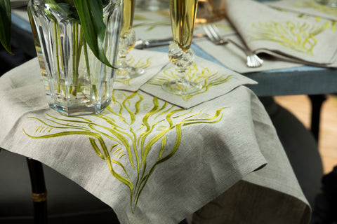 Serviette | Branches in Golden Lime | One