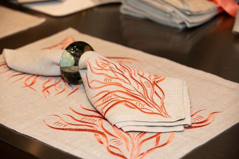 Dinner Napkin | Branches in Coral | One