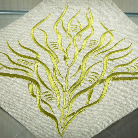 Cocktail Napkins | Branches in Golden Lime | Set of Four