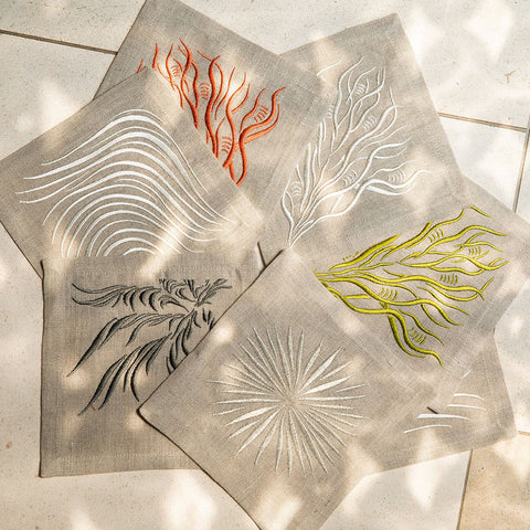 Cocktail Napkins | Branches in Salt | Set of Four