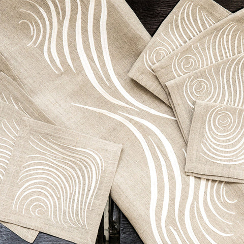 Cocktail Napkins | Ripple in Salt | Set of Four