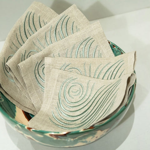 Cocktail Napkins | Ripple in Sea Glass | Set of Four