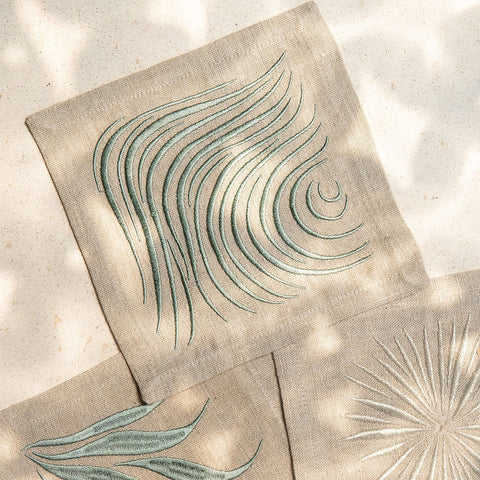 Cocktail Napkins | Ripple in Sea Glass | Set of Four