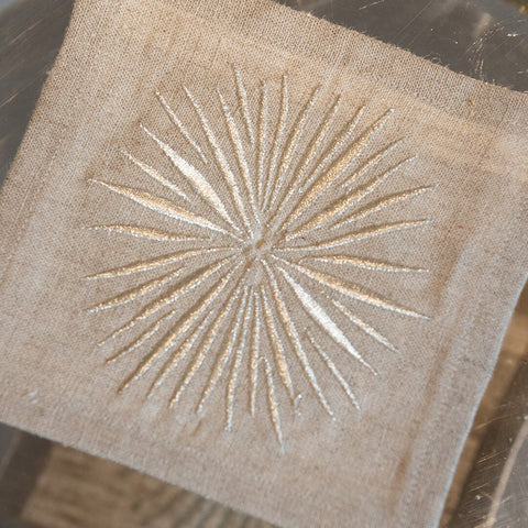 Cocktail Napkins | Starburst in Silver | Set of Four