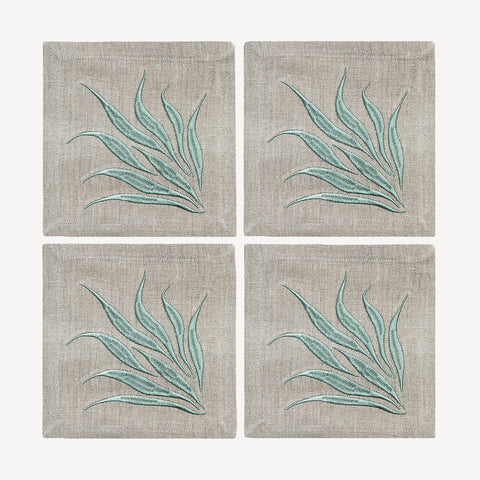 Cocktail Napkins | Agave in Sea Glass | Set of Four