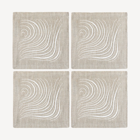 Cocktail Napkins | Ripple in Salt | Set of Four