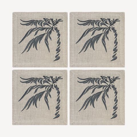 Cocktail Napkins | Windy Palm in Canteen | Set of Four