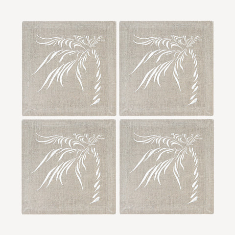 Cocktail Napkins | Windy Palm in Salt | Set of Four