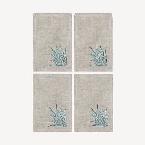 Euro Napkins | Agave in Sea Glass | Set of Four