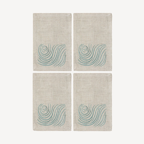 Euro Napkins | Ripple in Sea Glass | Set of Four