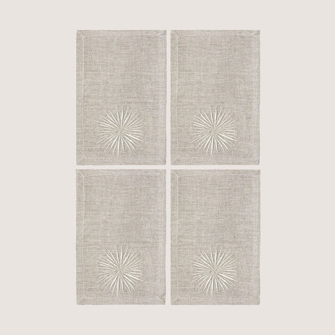 Euro Napkins | Starburst in Salt | Set of Four